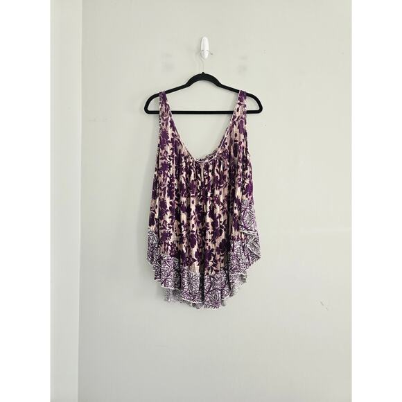 Free People Striped Floral Cold Shoulder Top S - Picture 1 of 4